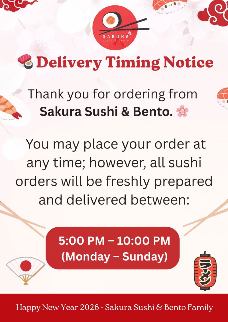 Delivery Timing Notice